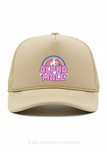 Rainbow Unicorn Alpha Male Pride Y2K Trucker Hat Cherrykitten