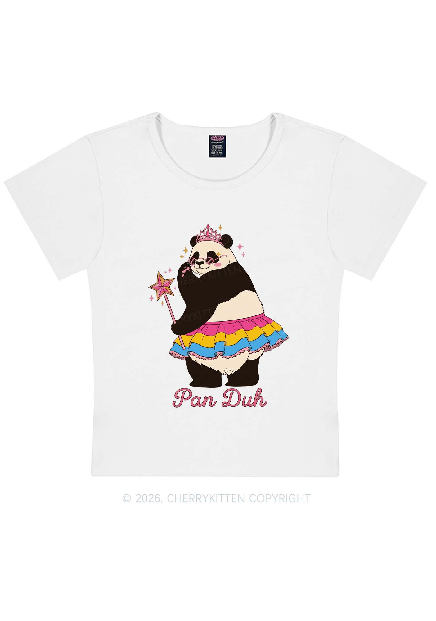 Pan Duh Pride Y2K Baby Tee Cherrykitten