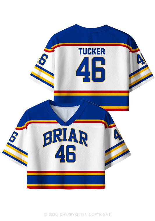 Retro White Hockey Team JT Y2K Crop Sport Jersey Shirts Cherrykitten