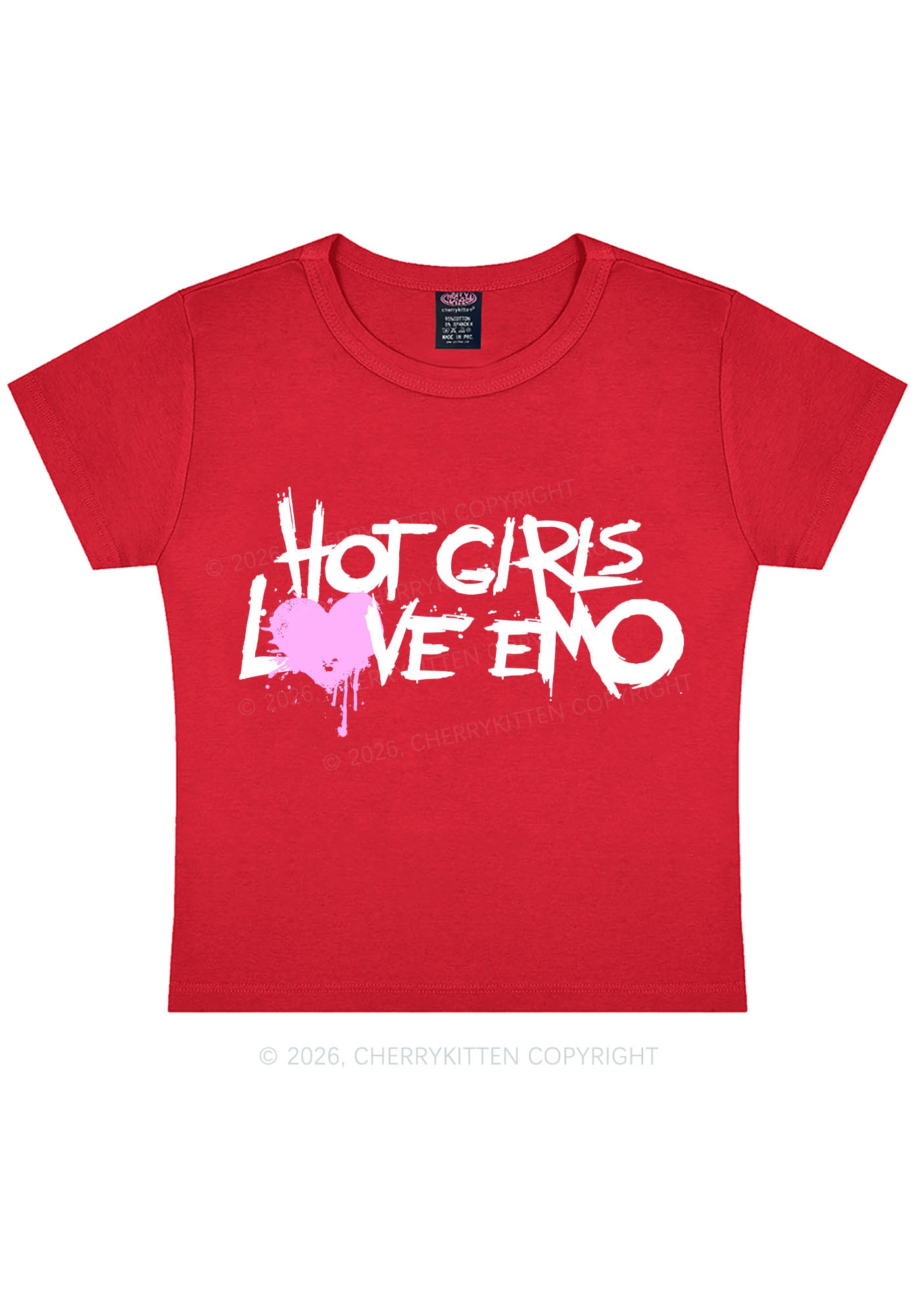 Hot Girls Love Emo Y2K Baby Tee Cherrykitten