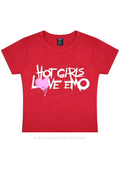 Hot Girls Love Emo Y2K Baby Tee Cherrykitten