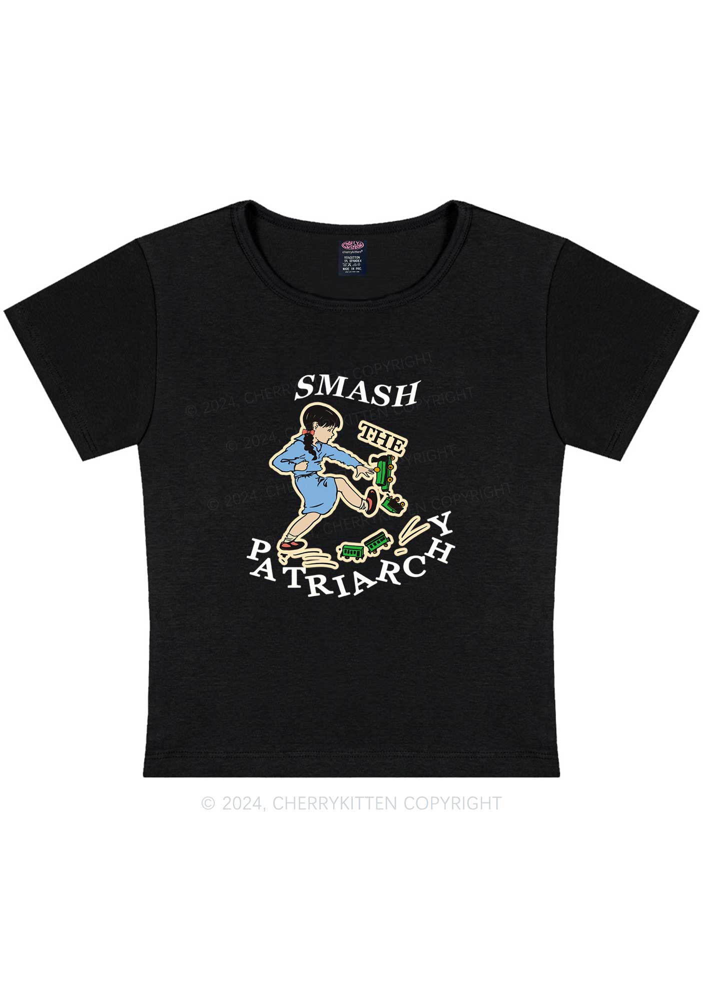 Smash The Patriarchy Y2K Baby Tee Cherrykitten