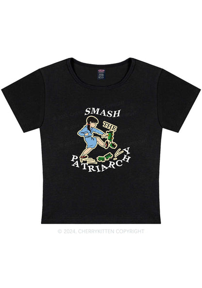Smash The Patriarchy Y2K Baby Tee Cherrykitten