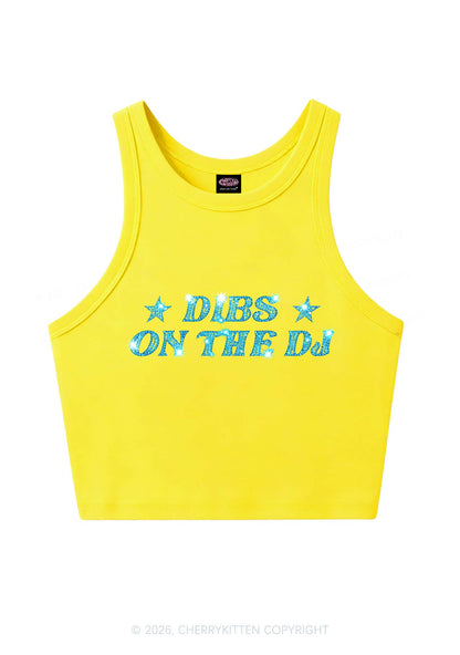 Rhinestone Dibs On The Dj Y2K Crop Tank Top Cherrykitten