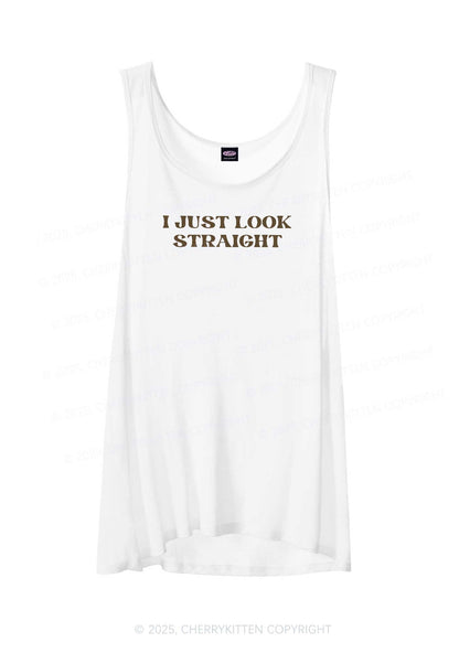 I Just Look Straight Pride Y2K Sheer Boyfriend Tank Cherrykitten