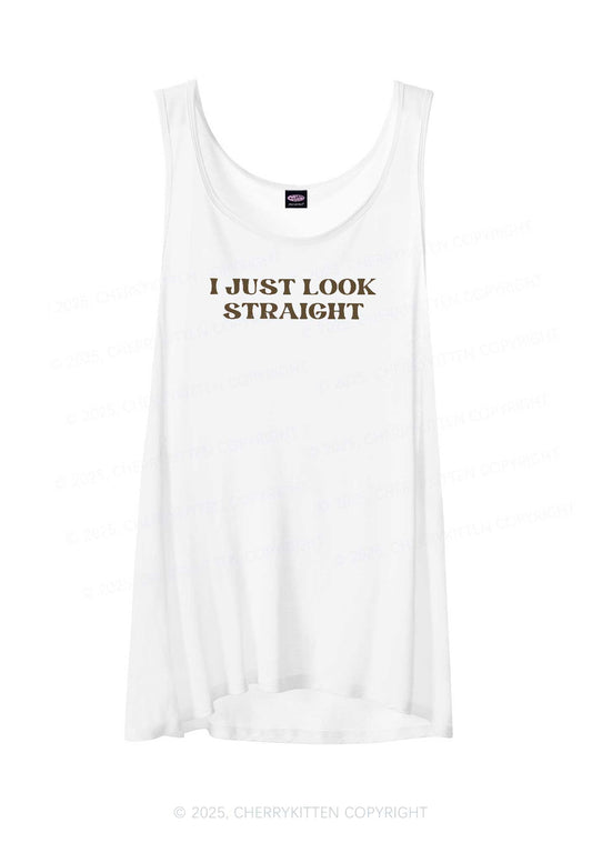 I Just Look Straight Pride Y2K Sheer Boyfriend Tank Cherrykitten
