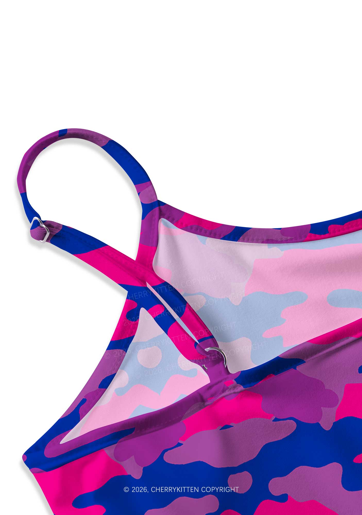 Bisexual Camouflage Pride Y2K Print Cami Crop Top Cherrykitten