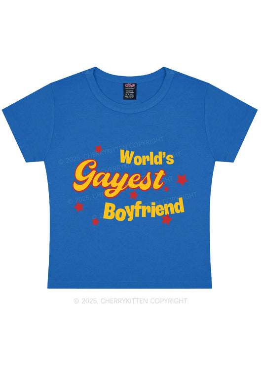 Worlds Gayest Boyfriend Pride Y2K Baby Tee Cherrykitten