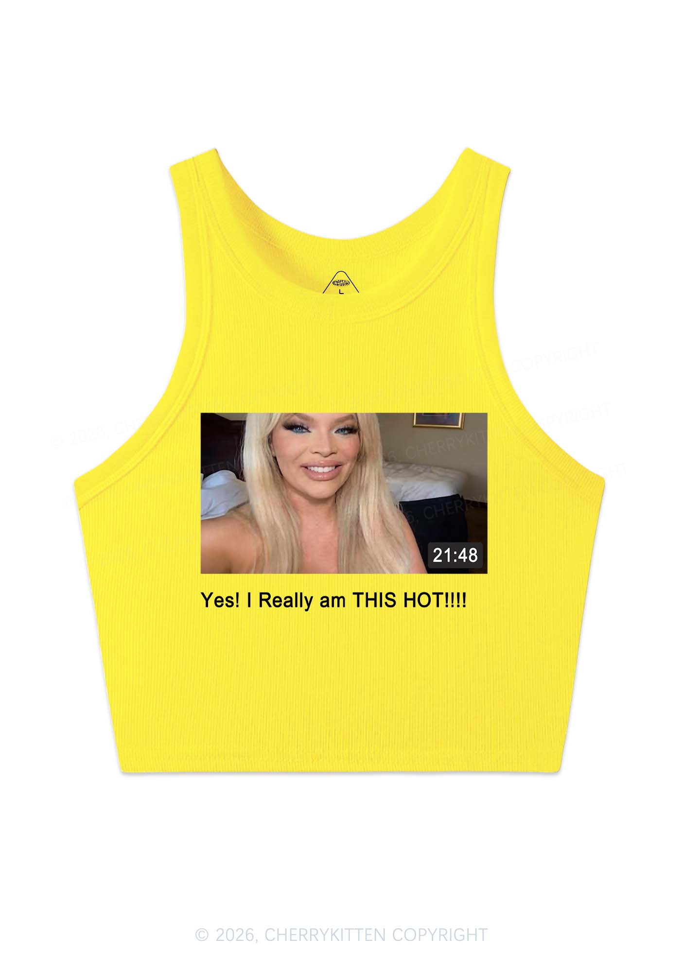 I Am Really Hot Y2K Crop Tank Top Cherrykitten
