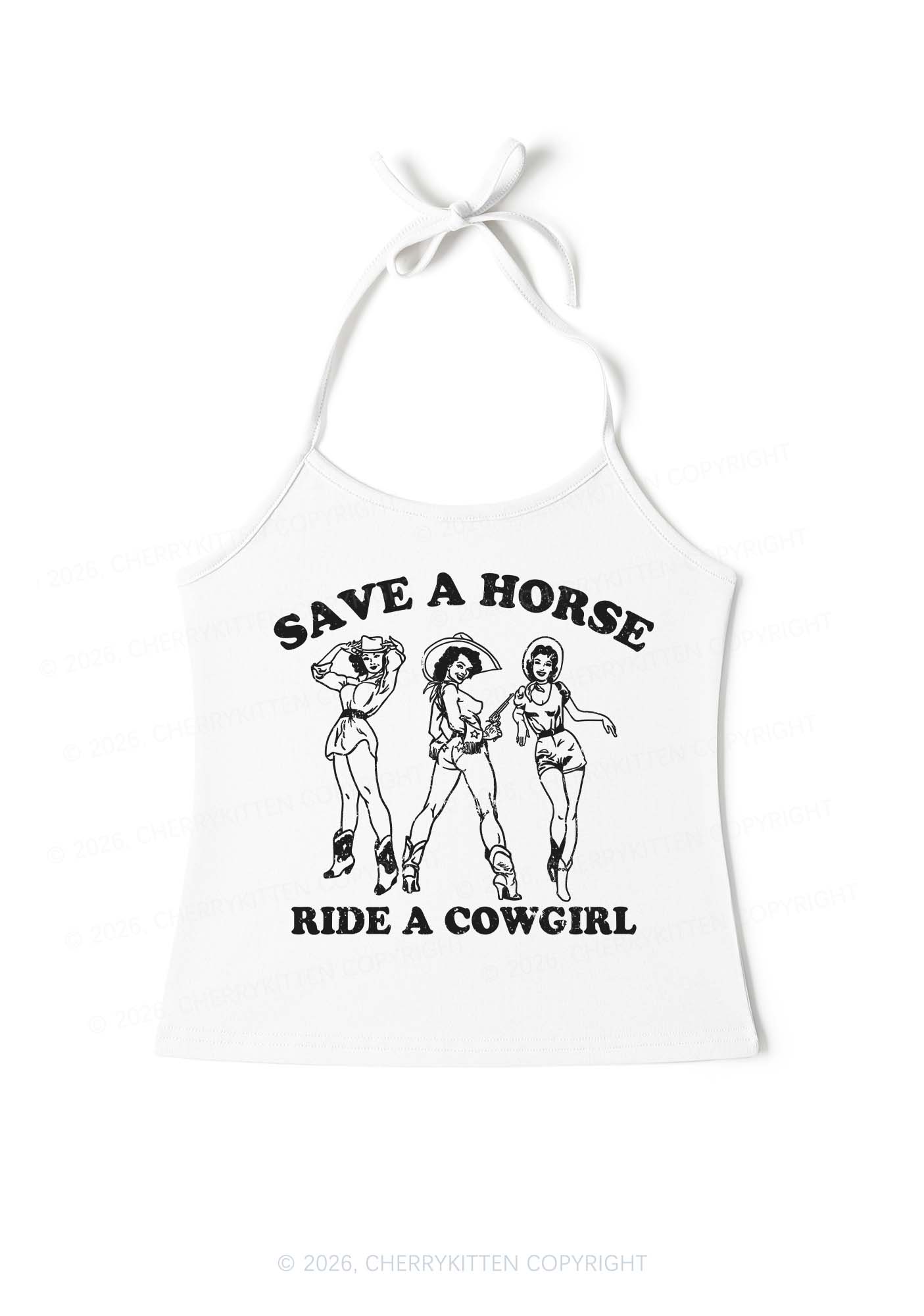 Ride A Cowgirl Y2K Halter Neck Cami Cherrykitten