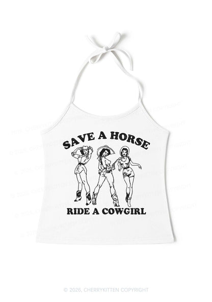Ride A Cowgirl Y2K Halter Neck Cami Cherrykitten