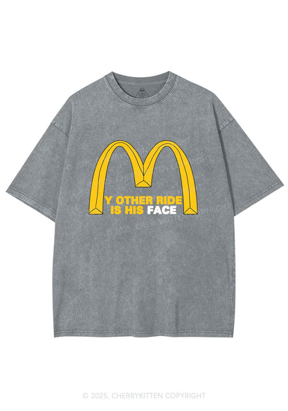 Ride His Face Y2K Shirts Washed Tee Cherrykitten