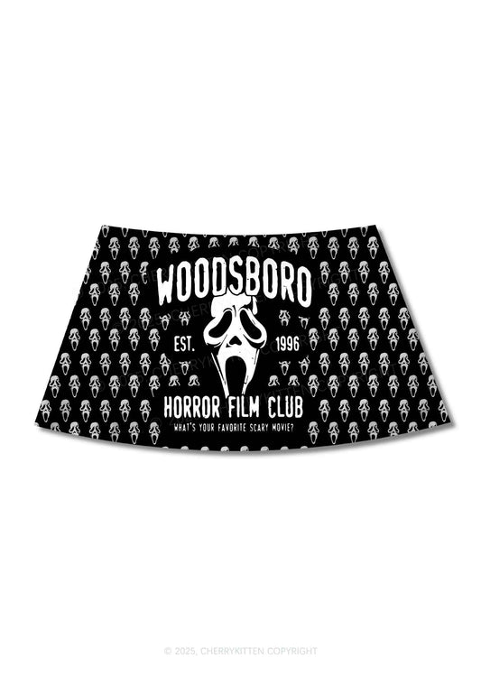 Halloween Horror Film Club Y2K Print Mini Skirt Cherrykitten