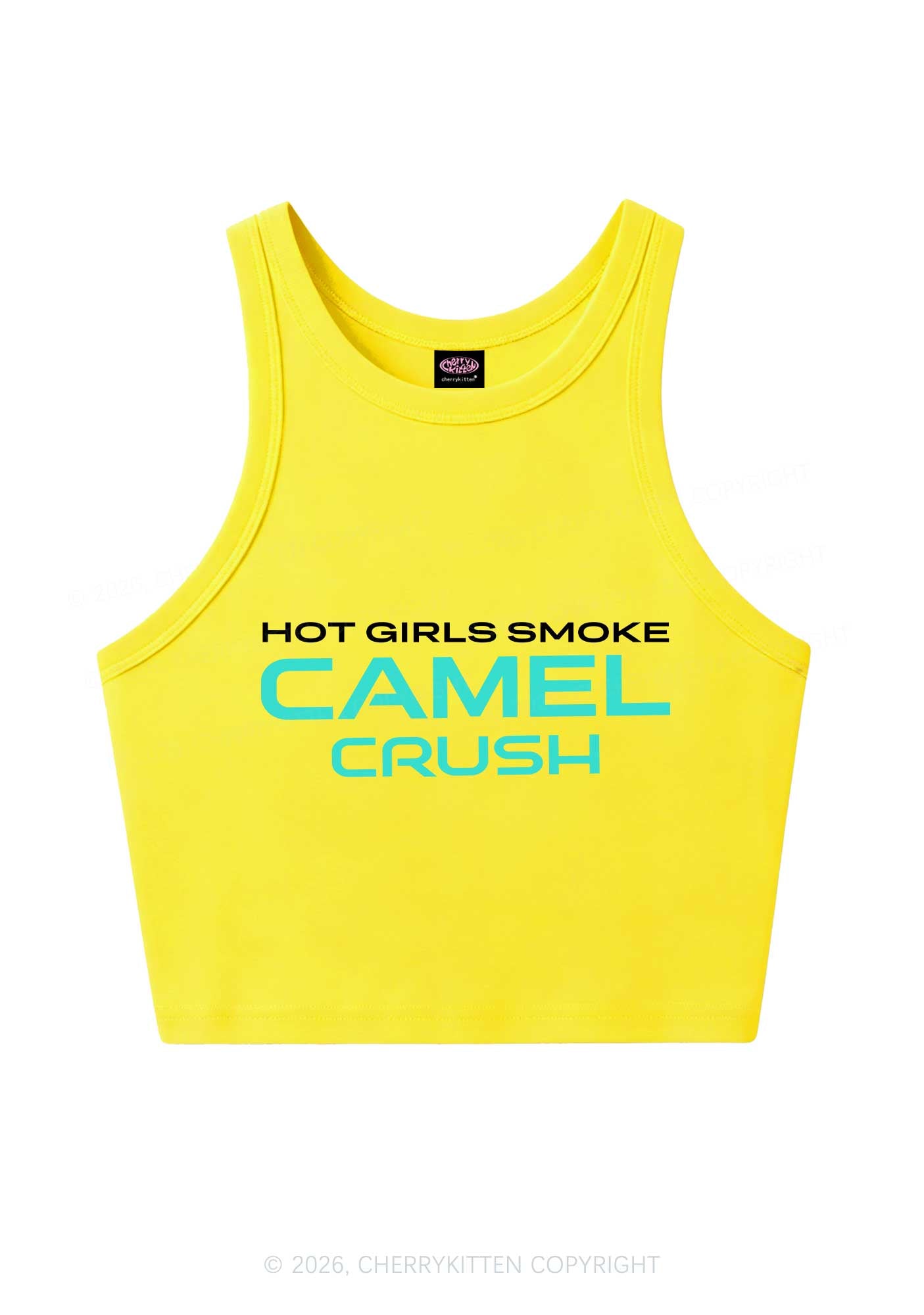 Hot Girls Smoke Mint Y2K Crop Tank Top Cherrykitten