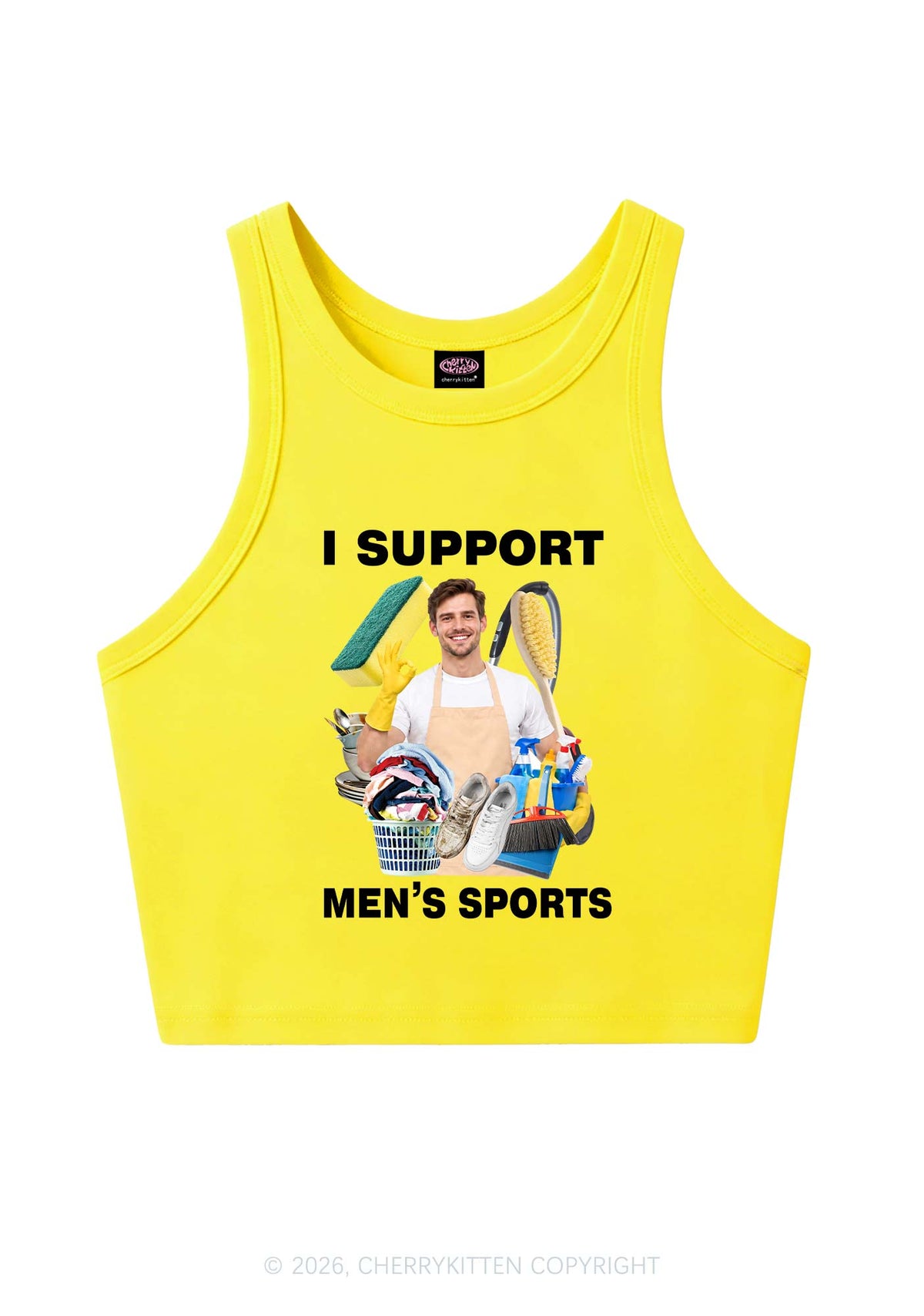 I Support Mens Sports Y2K Crop Tank Top Cherrykitten