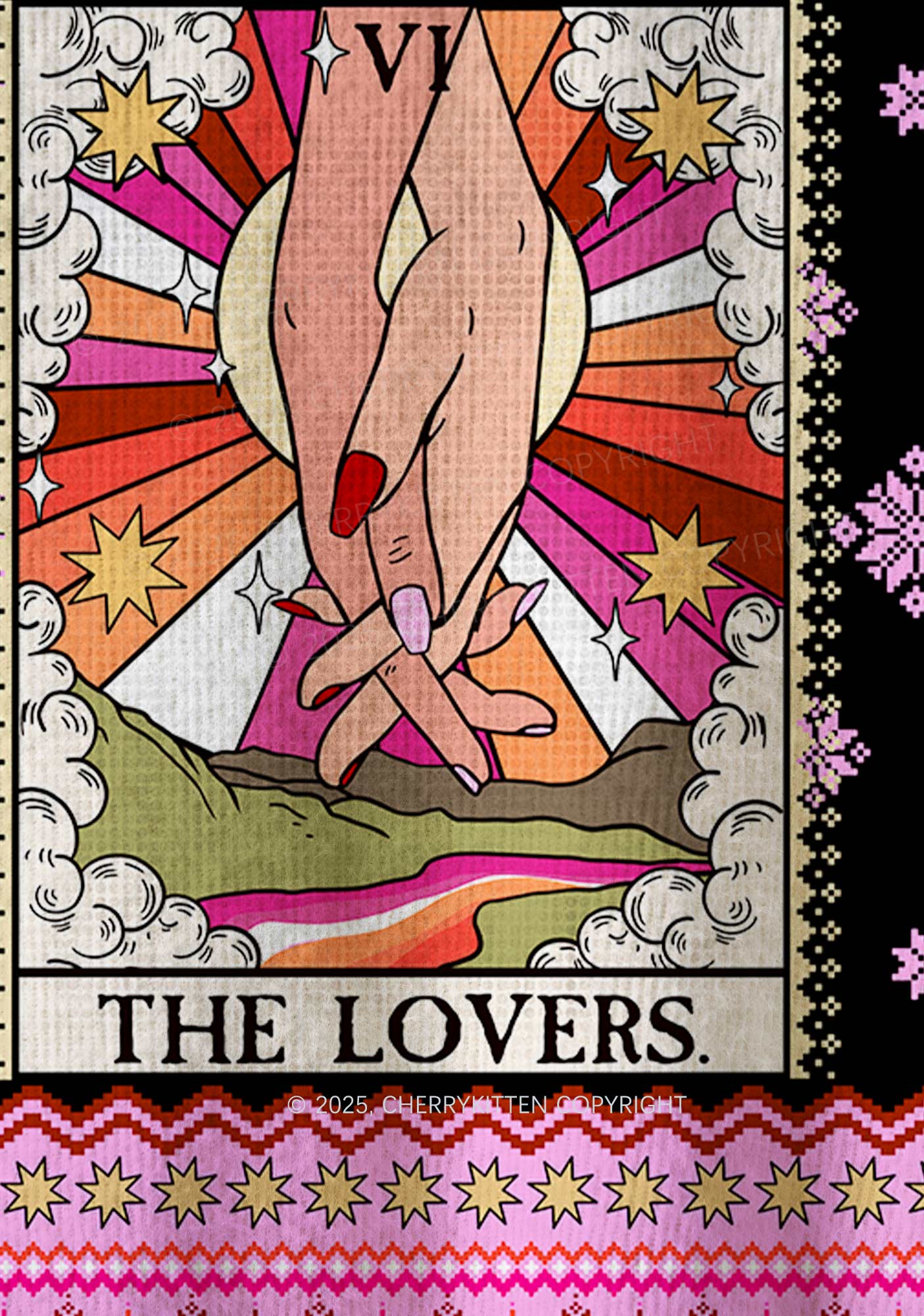 The Lesbian Lovers Pride Y2K Christmas Knit Sweatshirt Cherrykitten