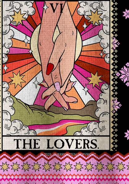 The Lesbian Lovers Pride Y2K Christmas Knit Sweatshirt Cherrykitten