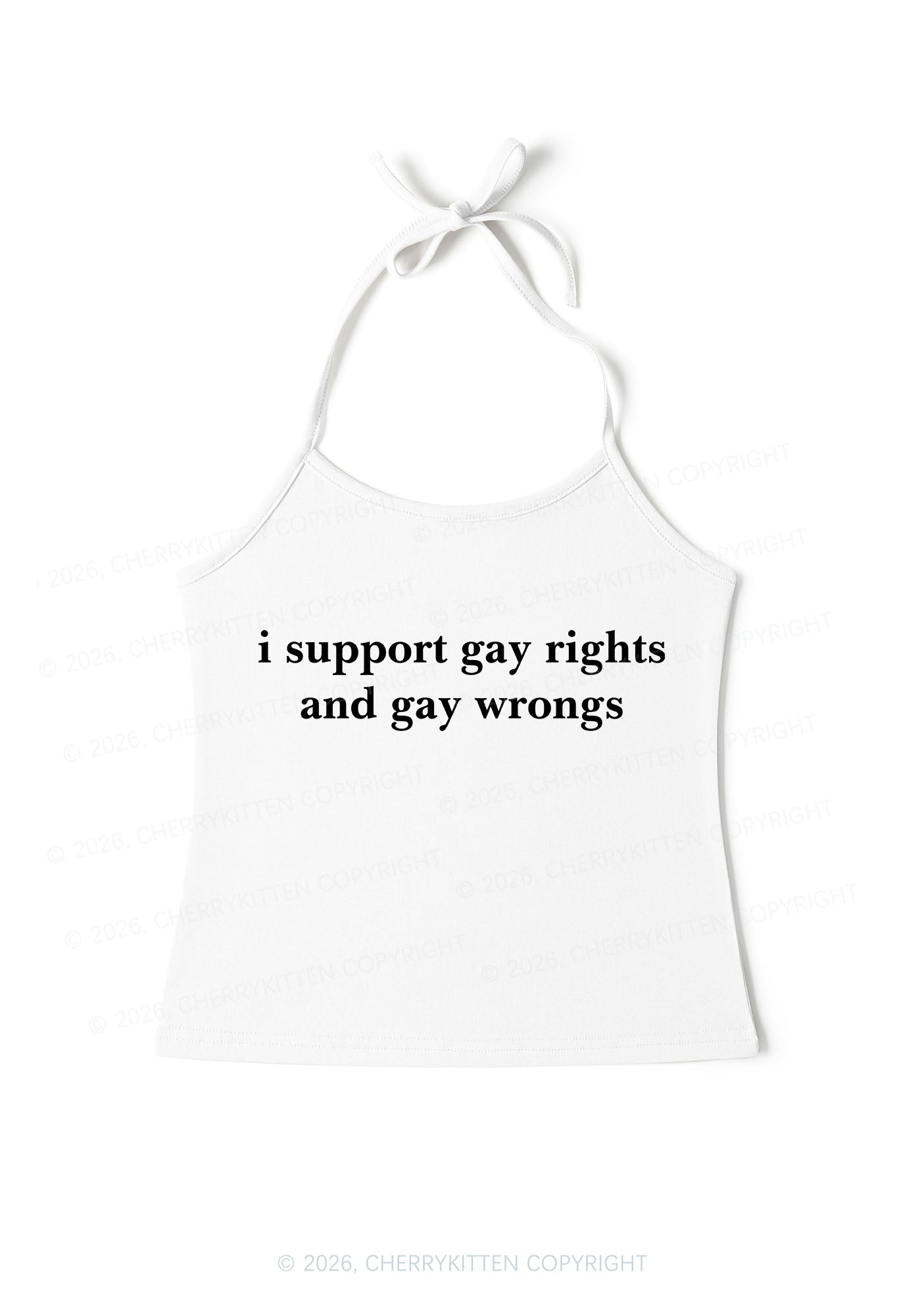 Support Gay Rights Pride Y2K Halter Neck Cami Cherrykitten