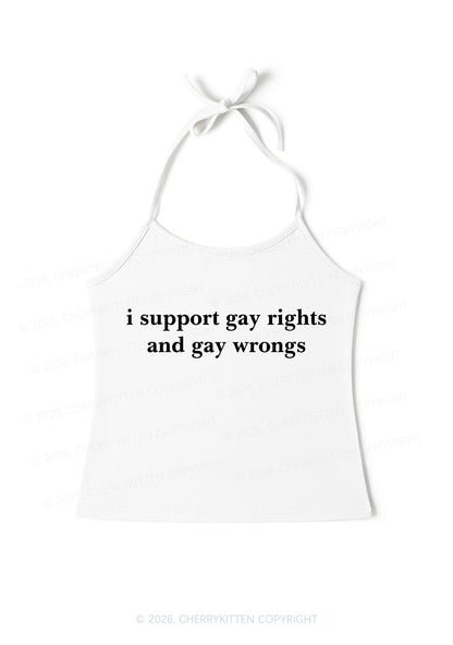 Support Gay Rights Pride Y2K Halter Neck Cami Cherrykitten