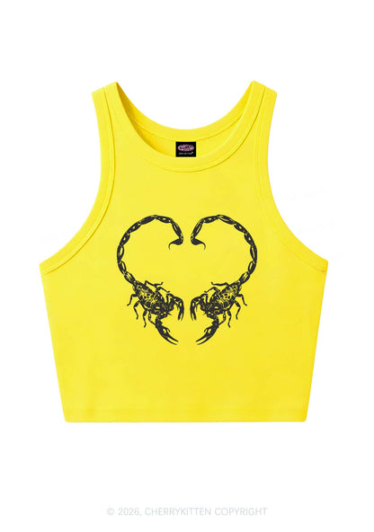 Skull Scorpion Heart Y2K Crop Tank Top Cherrykitten