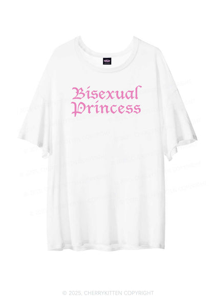 Bisexual Princess Pride Y2K Sheer Boyfriend Tee Cherrykitten