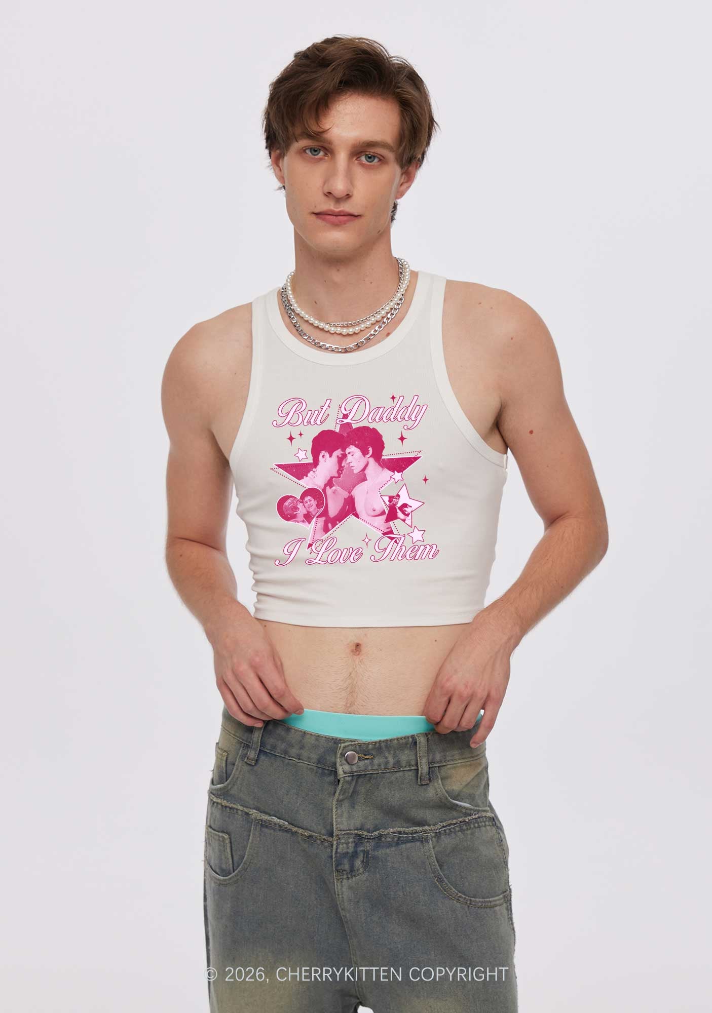 But Daddy I Love Them Star HR Y2K Crop Tank Top Cherrykitten