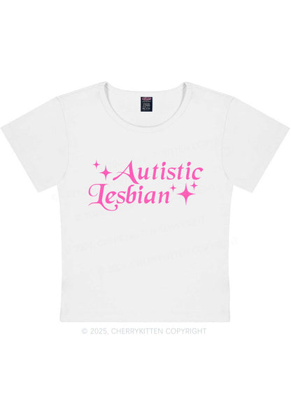Autistic Lesbian Y2K Baby Tee Cherrykitten