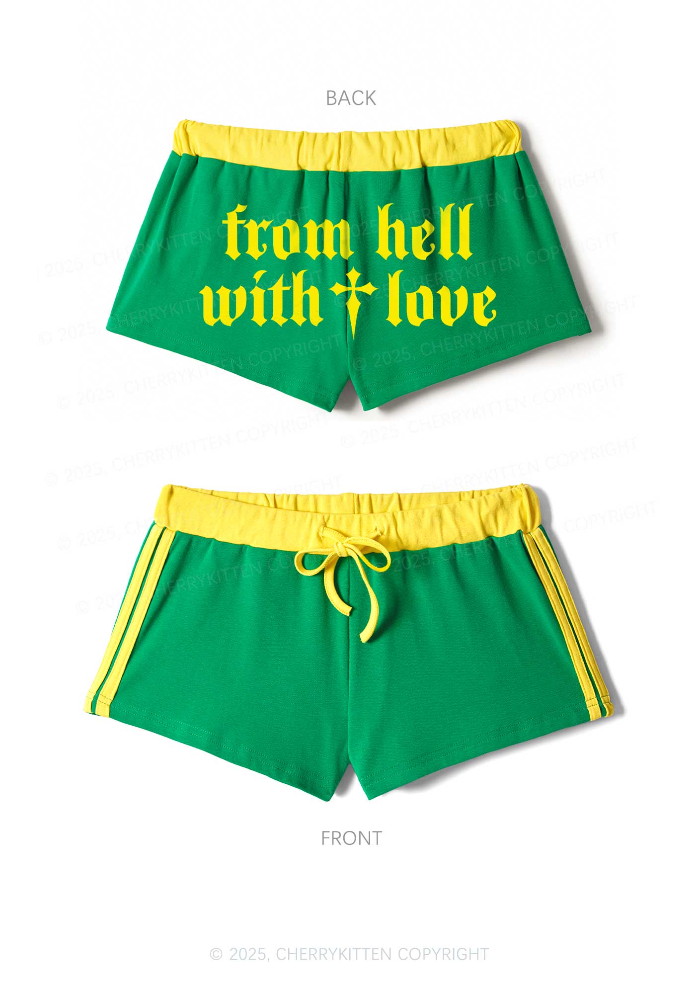 From Hell With Love Y2K Drawstring Mini Shorts Cherrykitten