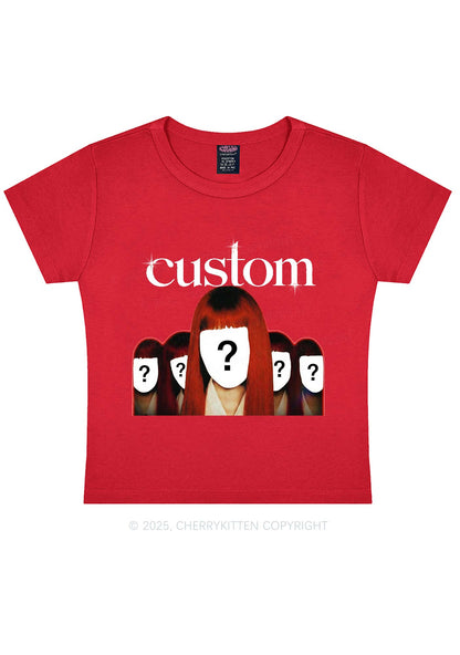 Custom Five Portraits Y2K Baby Tee Cherrykitten