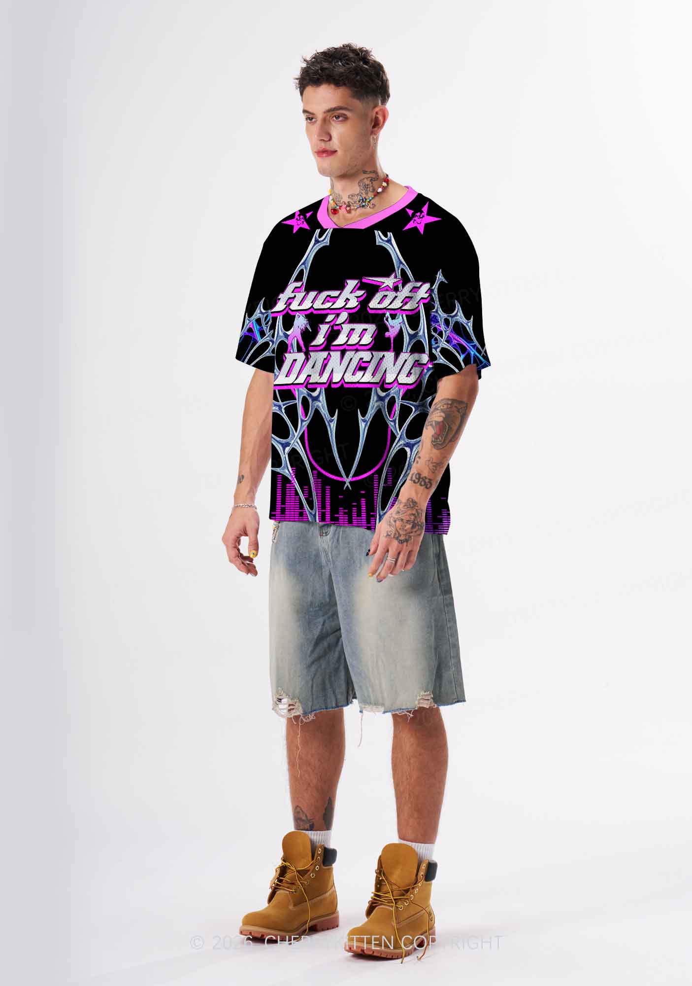 Fxxk Off Im Dancing Y2K Sport Jersey Shirts Cherrykitten