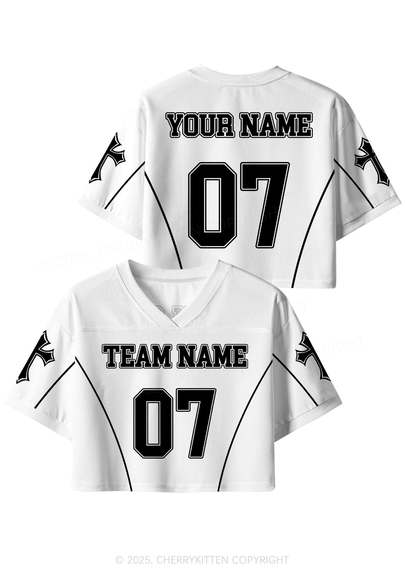 Custom Team Name Y2K Crop Sport Jersey Shirts Cherrykitten