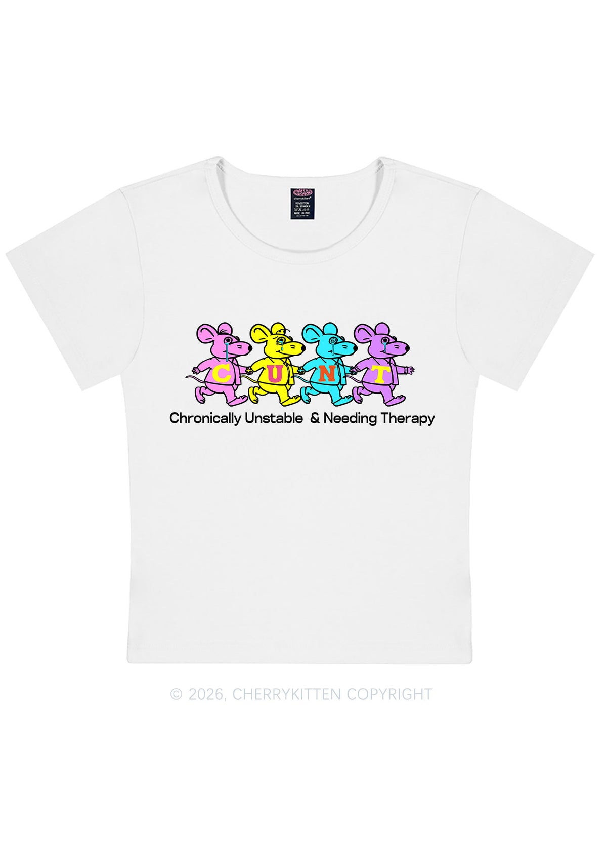 Chronically Unstable Needing Therapy Y2K Baby Tee Cherrykitten