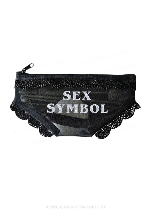 Glitter Sx Symbol Y2K Briefs Shape Cosmetic Pouch Cherrykitten