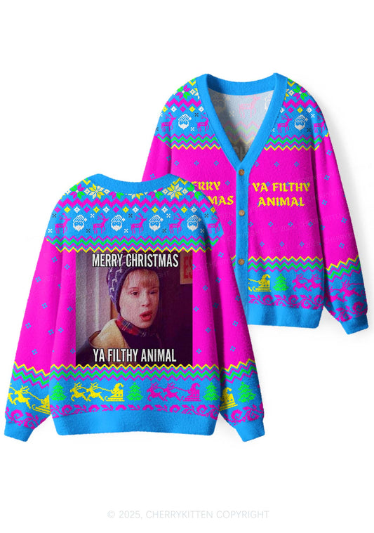 Ya Filthy Animal Y2K Christmas Cardigan Knit Sweatshirt Cherrykitten