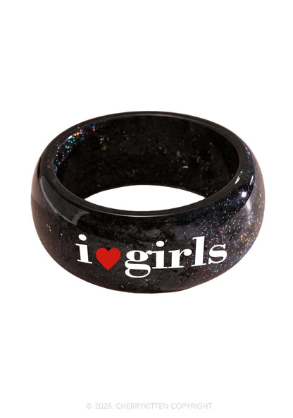 I Love Girls Pride Y2K Cuff Bangle Cherrykitten