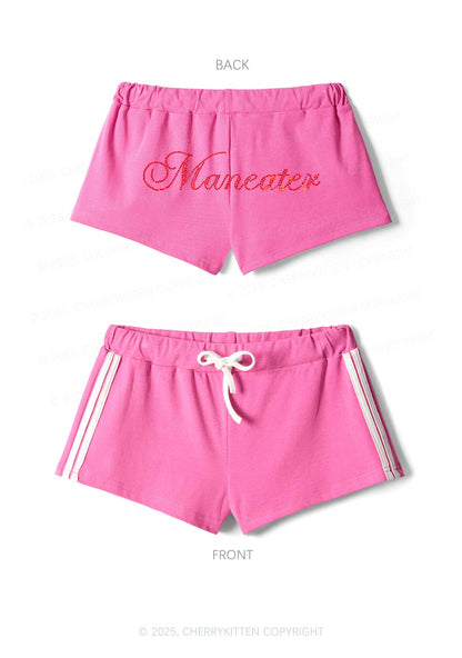 Rhinestone Maneater Y2K Drawstring Mini Shorts Cherrykitten