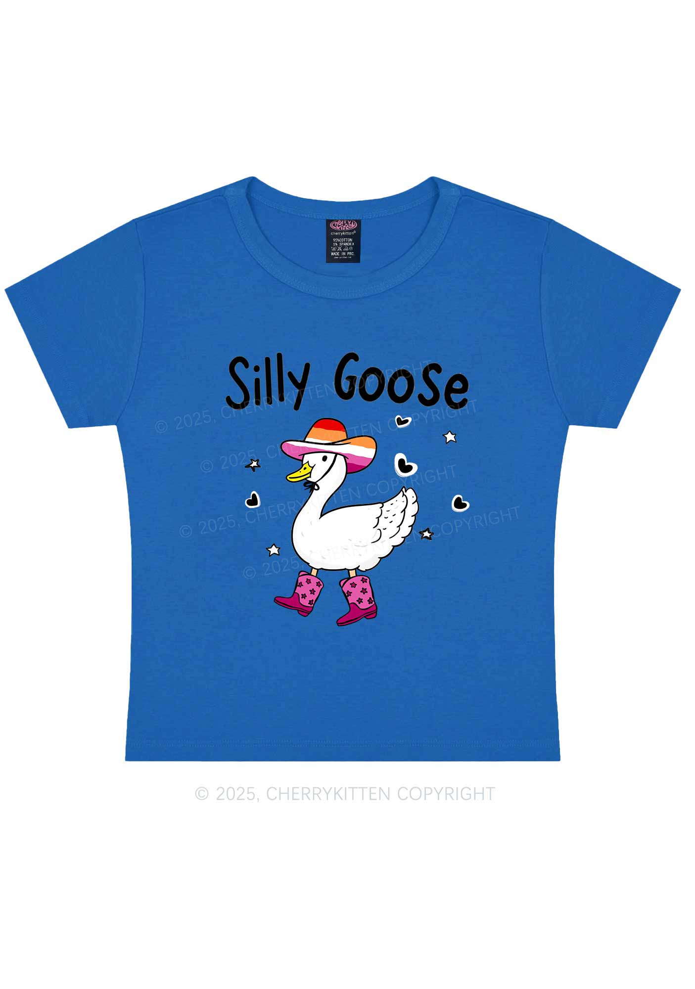 Silly Goose Lesbian Pride Y2K Baby Tee Cherrykitten