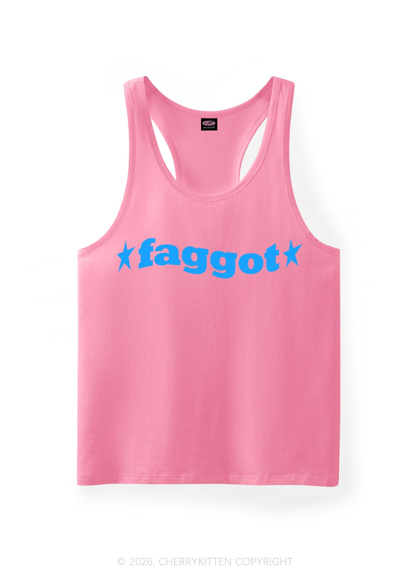 Red Faggot Pride Y2K Men Racerback Tank Top Cherrykitten