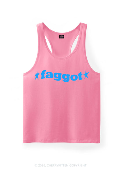 Red Faggot Pride Y2K Men Racerback Tank Top Cherrykitten