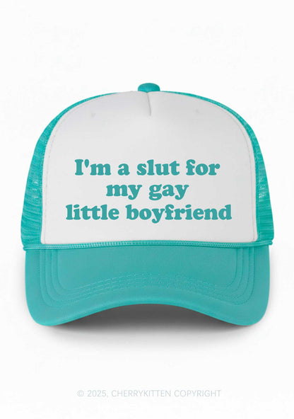 Slxt For My Gay BF Valentine's Day Y2K Colorblock Trucker Hat Cherrykitten