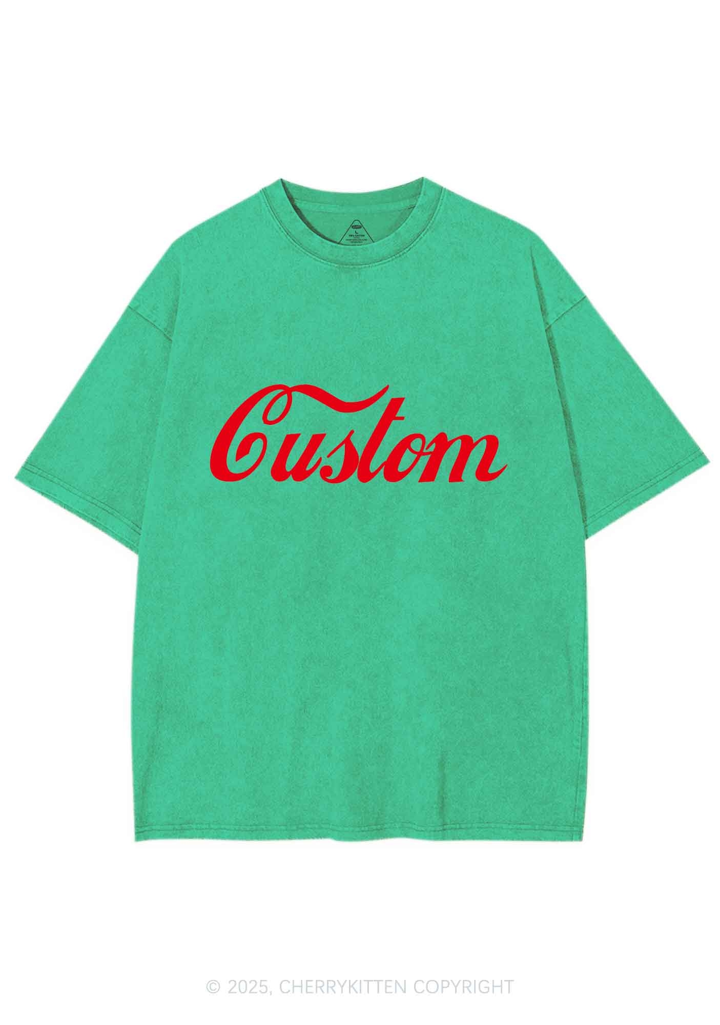 Custom Cola Y2K Shirts Washed Tee Cherrykitten