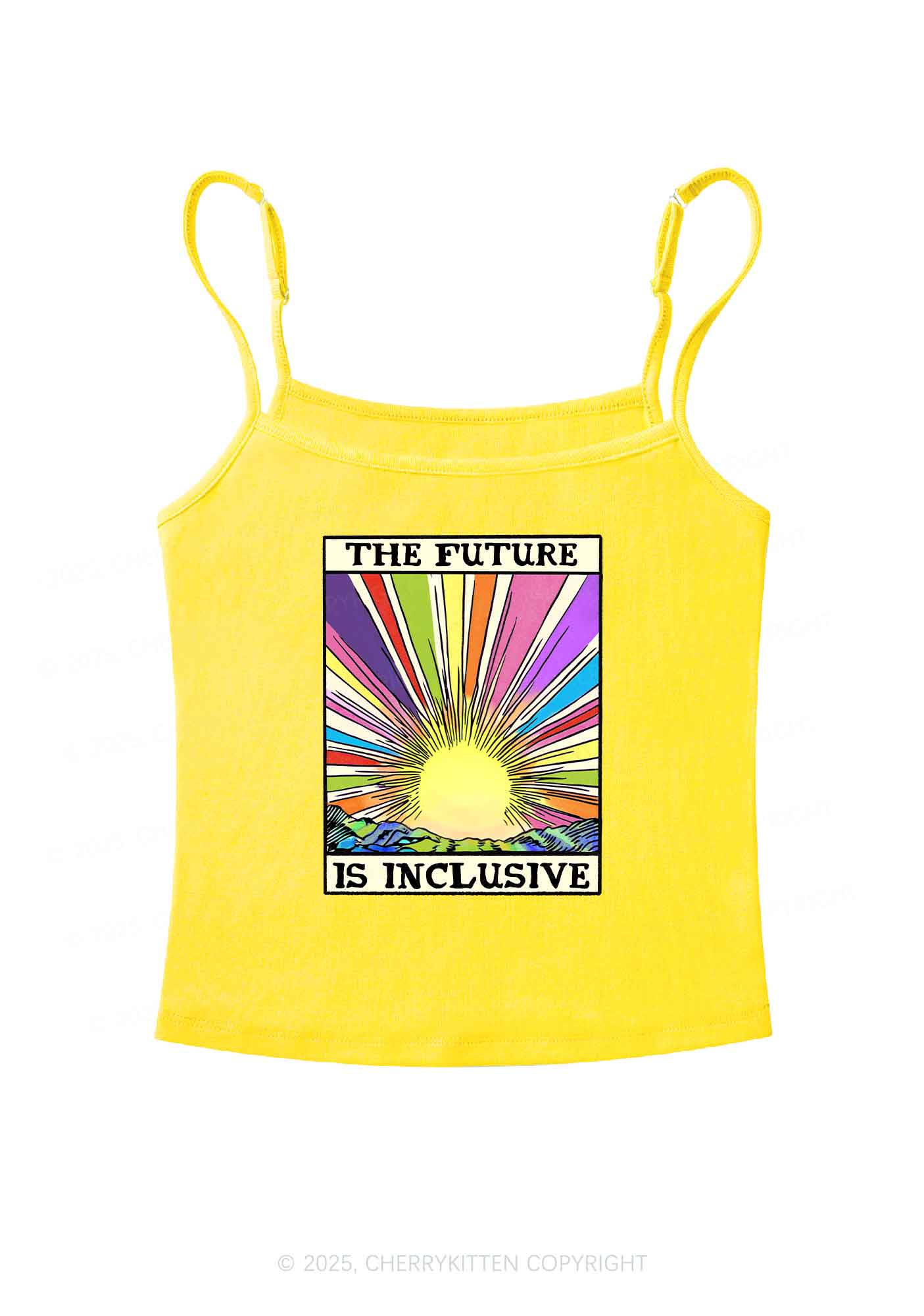 The Future Is Inclusive Pride Y2K Spaghetti Strap Cami Cherrykitten