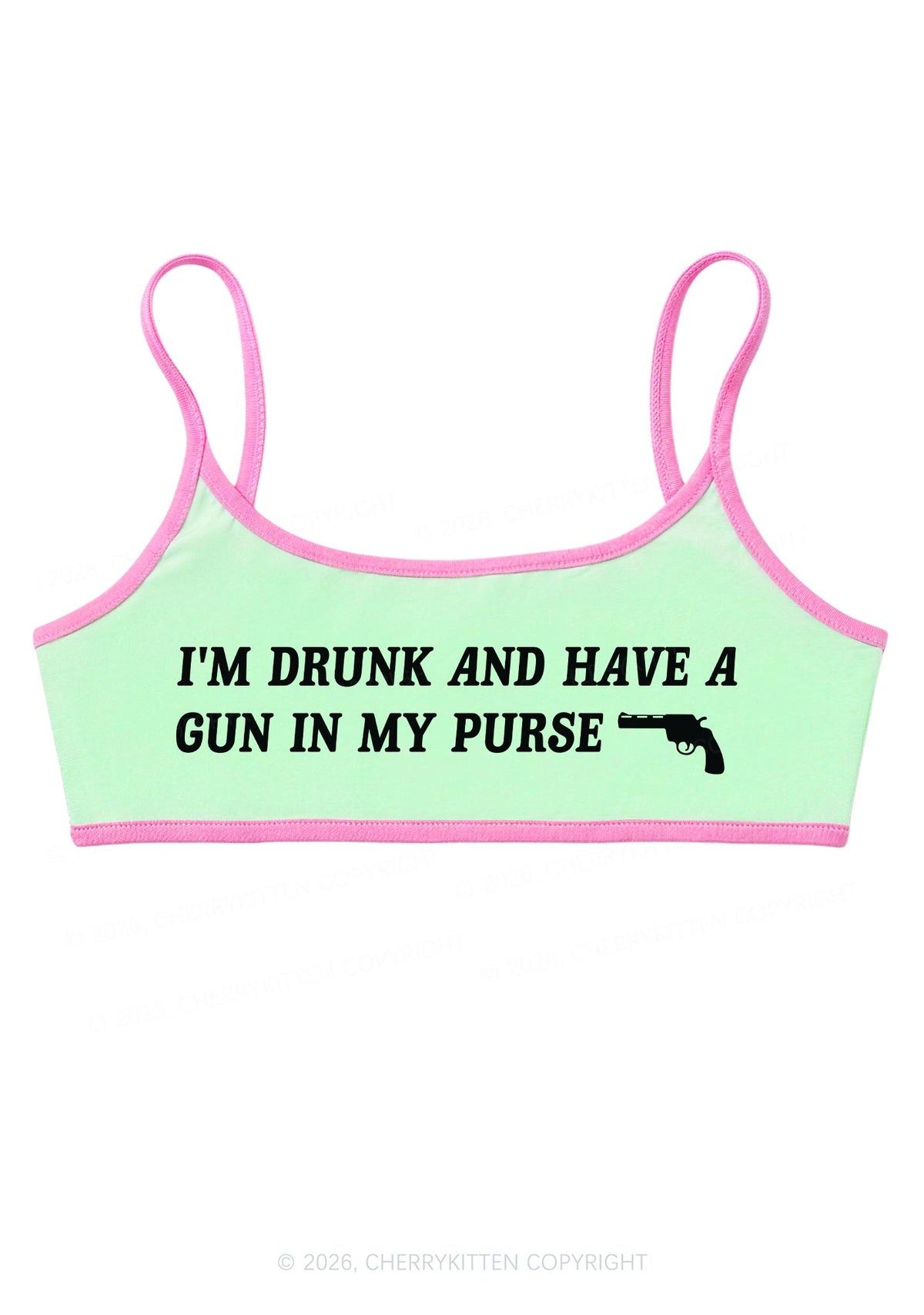Im Drunk Y2K Super Crop Cami Cherrykitten