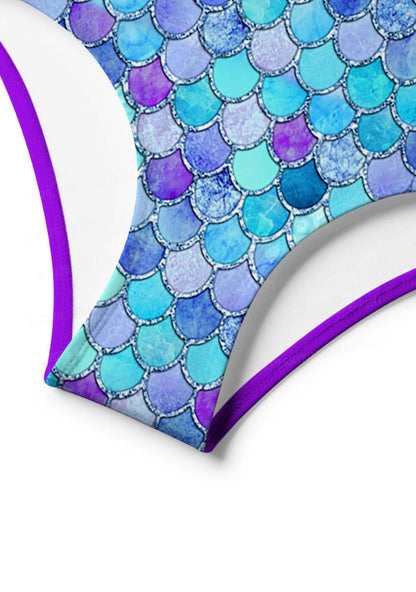 Colorful Fish Scales Y2K Print Bikini Set Cherrykitten