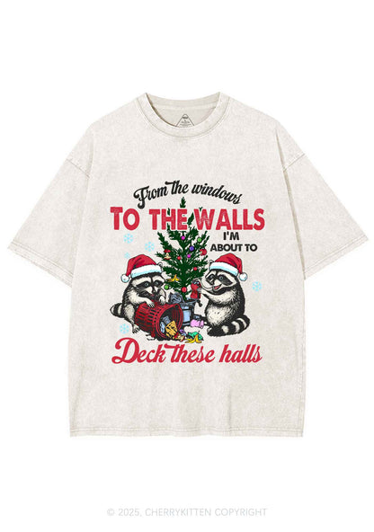 Christmas To The Walls Y2K Shirts Washed Tee Cherrykitten