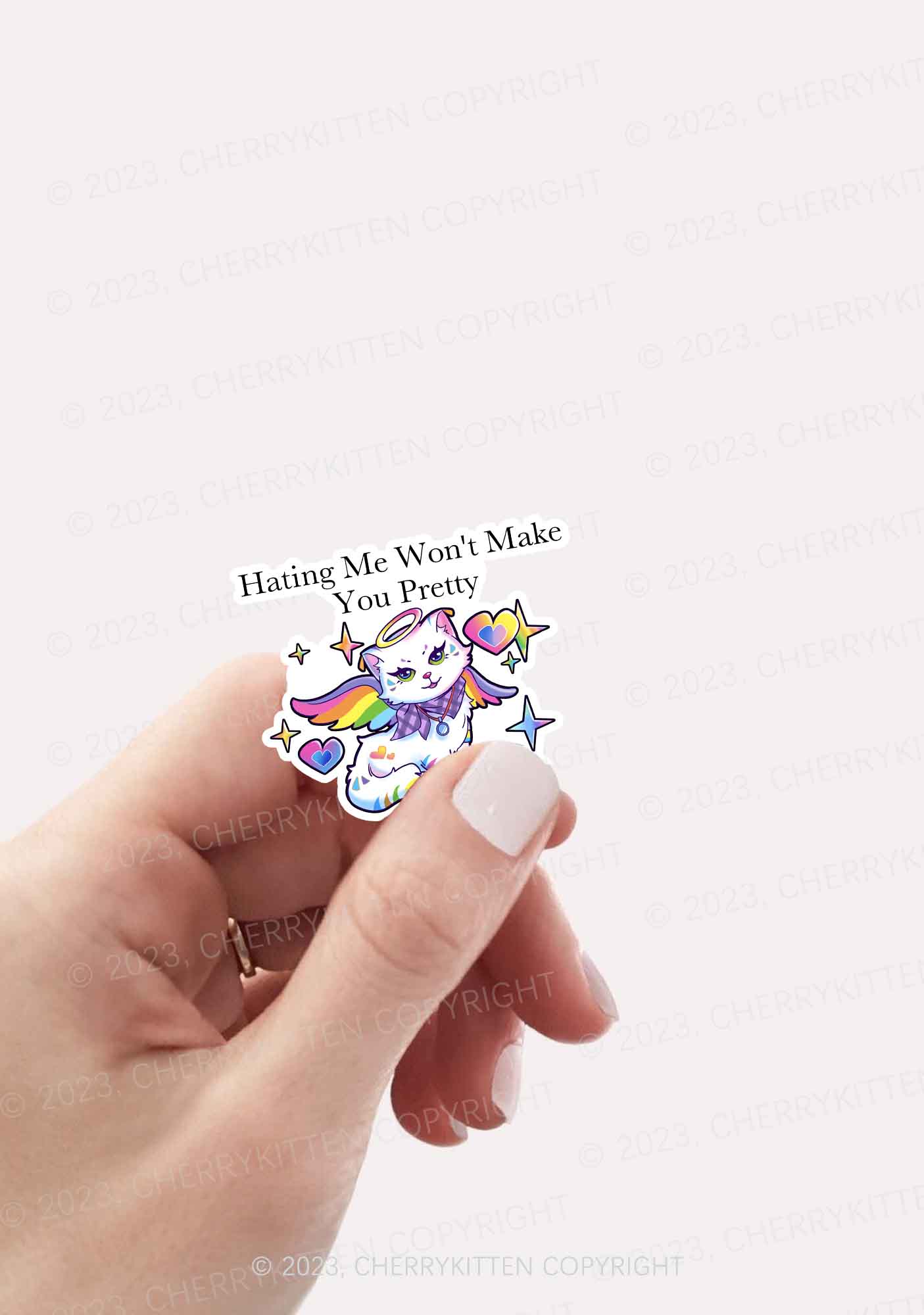 Hating Me Won't Make You Pretty 1Pc Y2K Sticker Cherrykitten