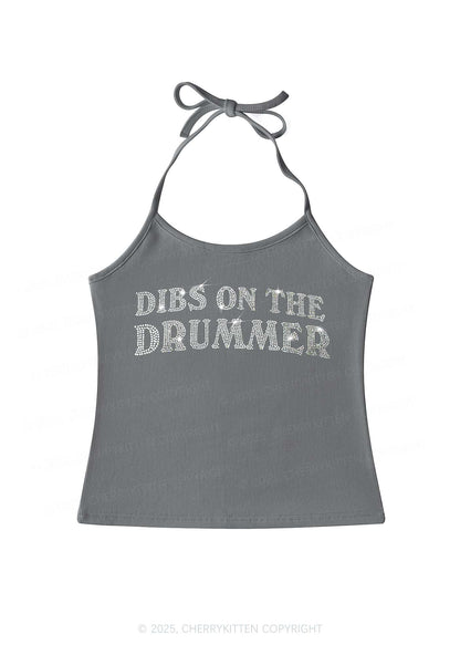 Rhinestone Dibs On The Drummer Y2K Halter Neck Cami Cherrykitten