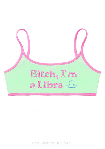 Rhinestone Bxxch Im A Libra Y2K Super Crop Cami Cherrykitten