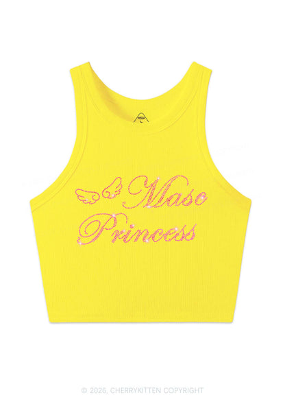 Rhinestone Masc Princess Pride Y2K Crop Tank Top Cherrykitten