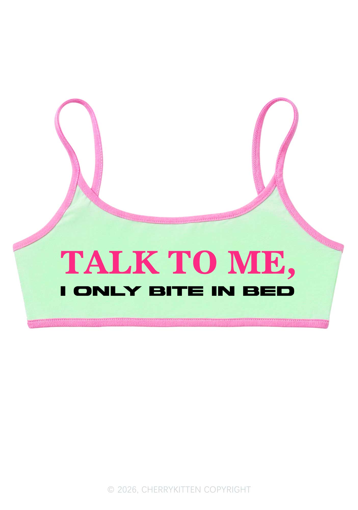 I Only Bite In Bed Y2K Super Crop Cami Cherrykitten